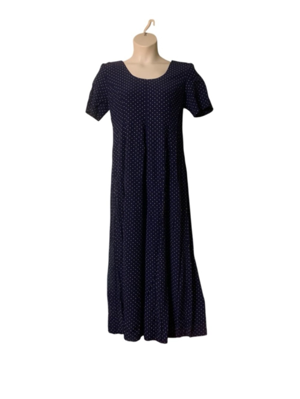 Vntg 90’s Women's All That Jazzy Navy Polka Dot wide leg Jumpsuit Juniors 11